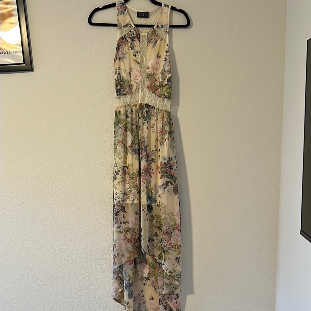 Astr Cream Halter Sundress for Wedding Guest